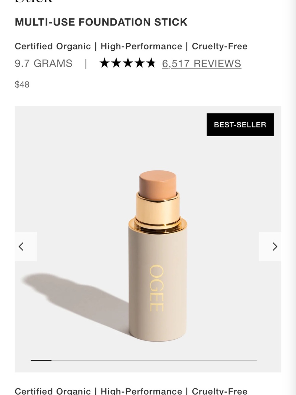 Ogee Multi-Use Foundation Stick — Willow